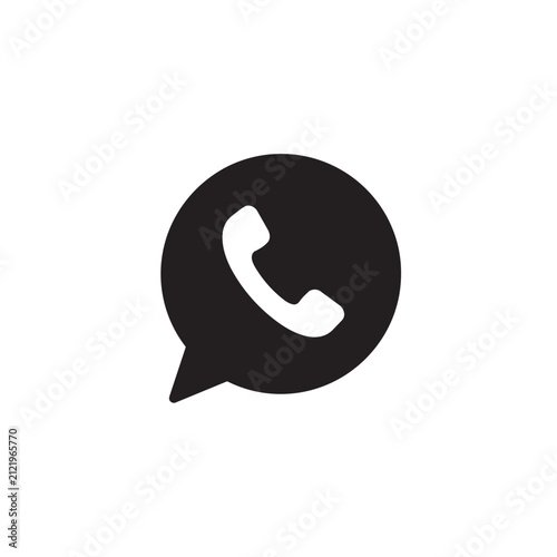 Phone call speech bubble icon. Contact us symbol for customer support and communication.