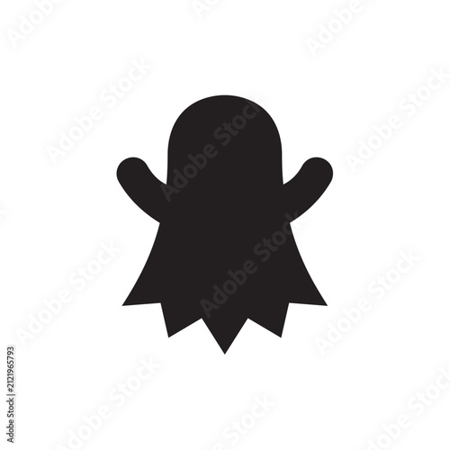 Minimalist black ink blob character with arms raised. Abstract stylized human silhouette for modern design projects.