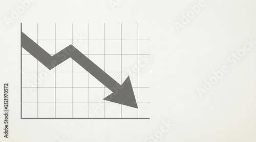 A visual representation of declining sales shown as a downward trend for an arrow concept sales are on the down Sales are on the down square interior arrow concept sales revenue income profit