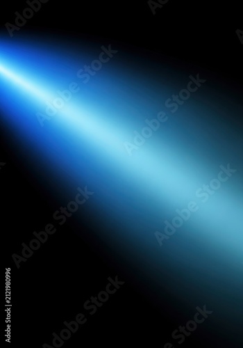 Abstract Blue Light Beam on Dark Background.