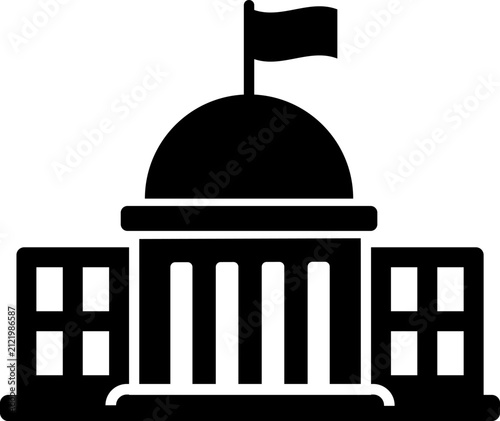 Government Building and Capitol Vector Icon