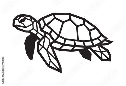 Minimalist turtle vector illustration. Minimal turtle silhouette