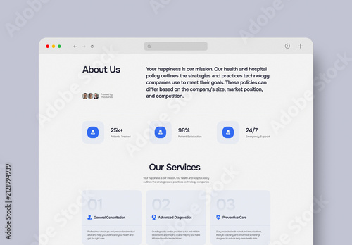 website landing page mockup