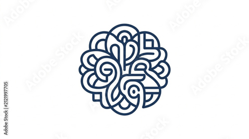 Foto Intricate Abstract Line Art Design with Swirling Patterns.