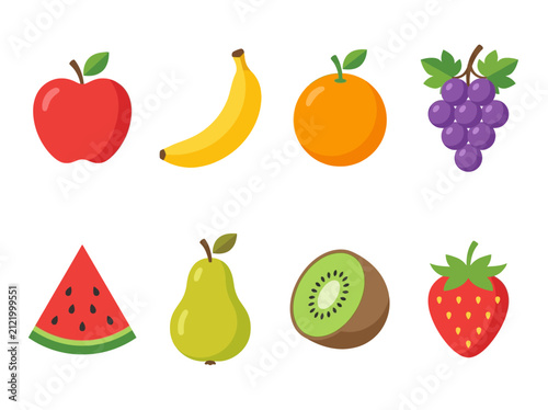 Assortment of Fresh and Healthy Fruits on a White Background.