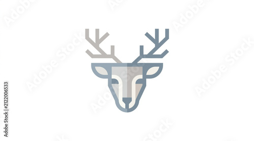 Принти на полотні Minimalist Deer Head Silhouette Vector Illustration.