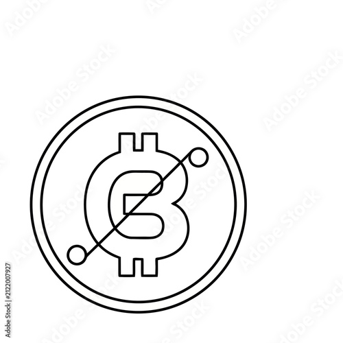 Bitcoin Symbol with Line and Circles