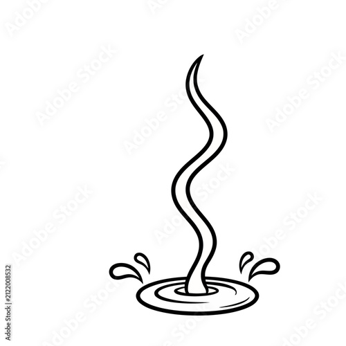 Swirling liquid stream with splashes