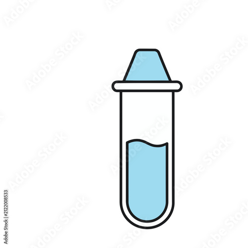 Test tube with blue liquid