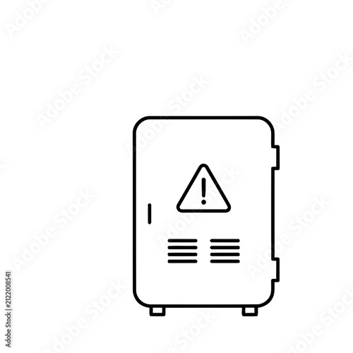 Warning Sign on Electrical Box Icon