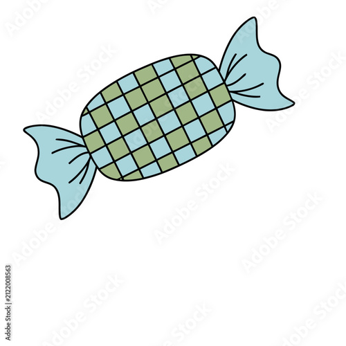 Wrapped candy with checkered pattern