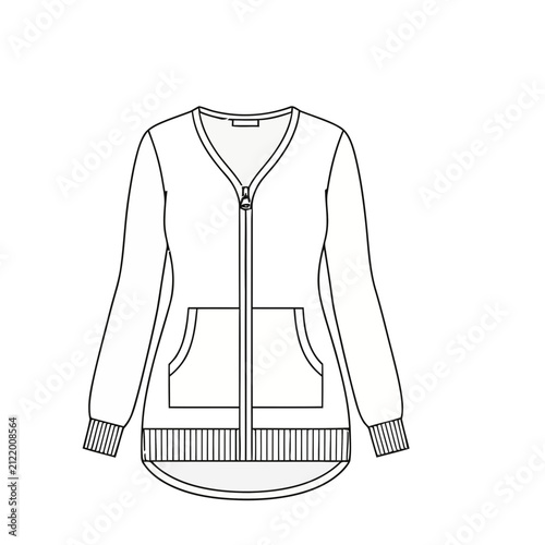 Zip-up hoodie with pockets and ribbed cuffs