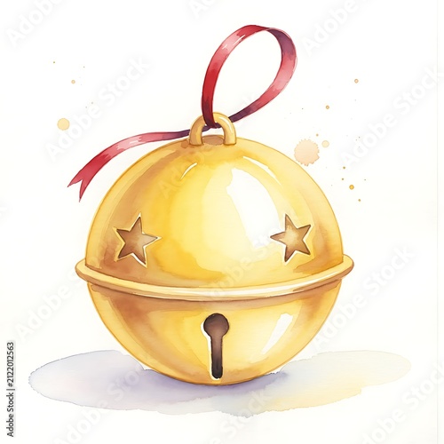 Golden antique teapot with pink ribbon handle on white background.