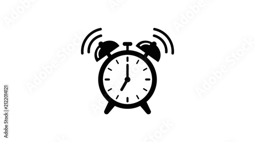 Black and white old fashioned alarm clock.