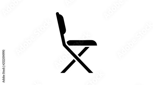 Vector illustration of folding chair icon on a transparent background