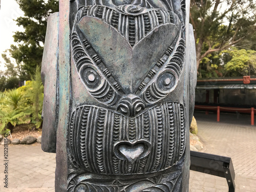 Traditional Maori face carving