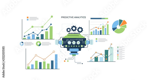 Predictive Analytics Concept: Data Visualization, Charts, Graphs, and Machine Learning