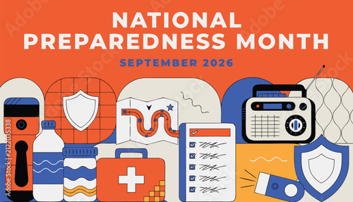 National preparedness month september 2026 emergency supplies illustration