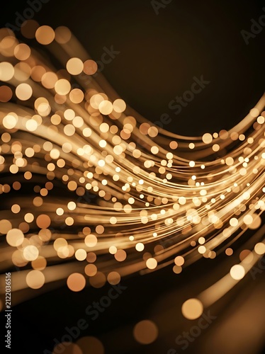 Golden Bokeh Lights on Dark Background.