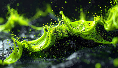 Abstract vintage green splash design background with dark borders
1