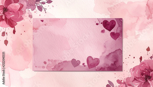 Valentine day background with flowers and empty space for text
1