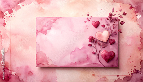 Valentine day background with flowers and empty space for text
