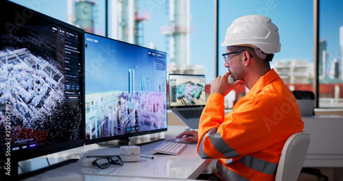 Quadro su tela Experienced Engineer Analyzes Real-time Data