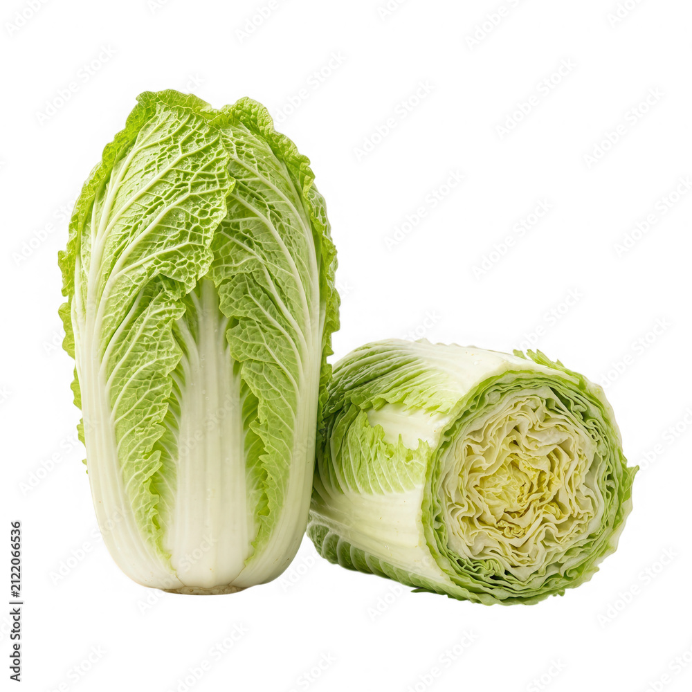 Fototapeta premium Fresh napa cabbage isolated on transparent background