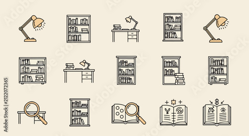 Obraz na plátne Collection of various business and office related icons.