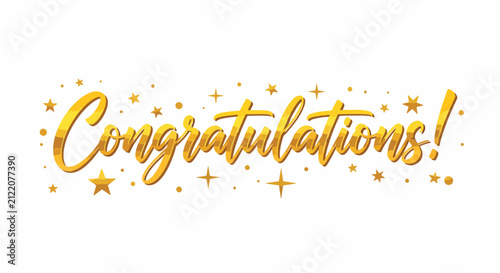 Quadro su tela Celebratory congratulatory message with festive stars and crosses