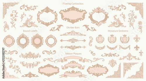 Elegant Vintage Ornate Decorative Elements - Vector Graphics Collection