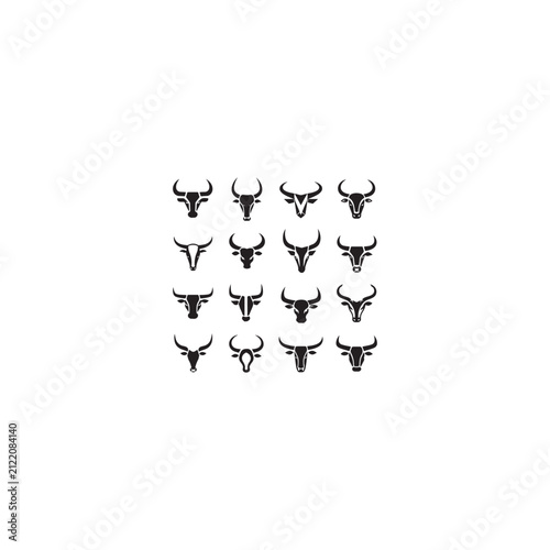Longhorn Bull Silhouette Set