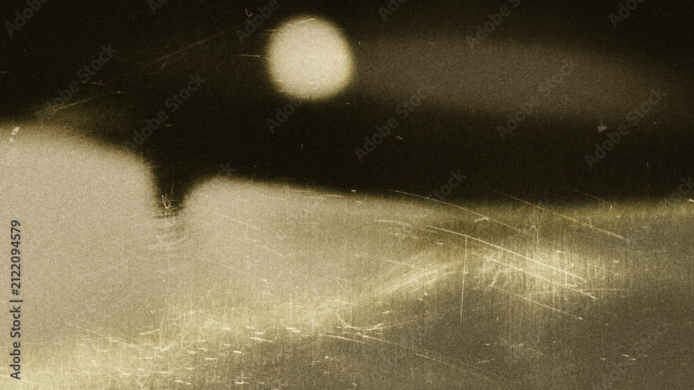 Obraz premium Old film texture with scratches, noise and light leaks. Realistic transparent overlay film texture in black-white, dust and grain. Distressed retro movie or photo negative effect of cinema nostalgia