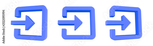 Cuadro en lienzo logout arrow icon 3D render