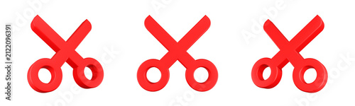 Принти на полотні scissor icon 3d render design