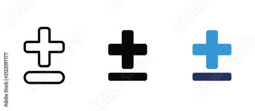 Fotografie Plus minus icon, mathematical arithmetic symbols, logic sign button set, calcula