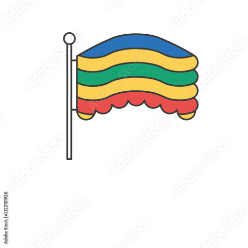 Waving flag with horizontal stripes