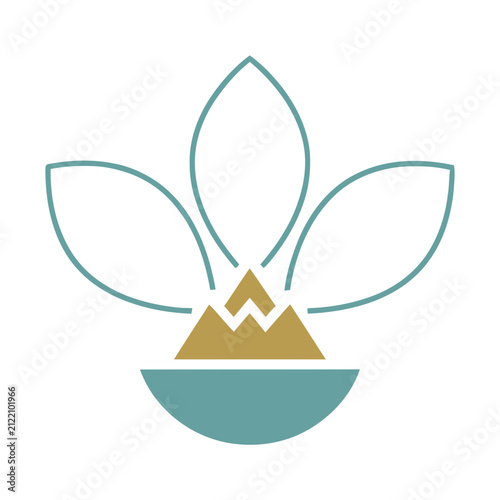 Abstract logo with mountain and petals