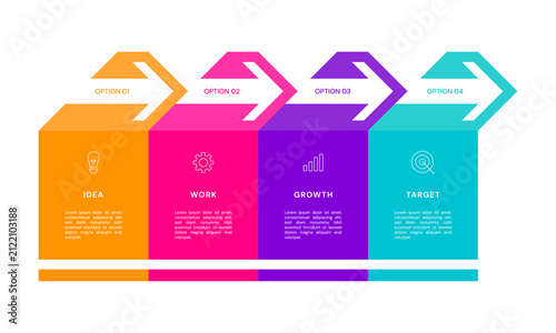 Business infographic timeline banner template for strategic planning goals
