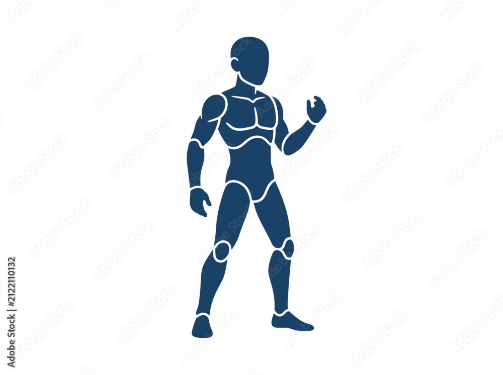 Fototapeta premium Stylized Male Figure in Dynamic Pose