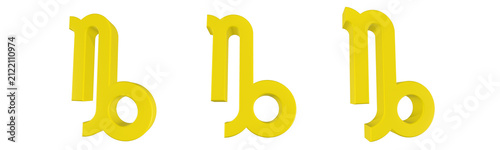 Foto capricorn sign icon 3d render