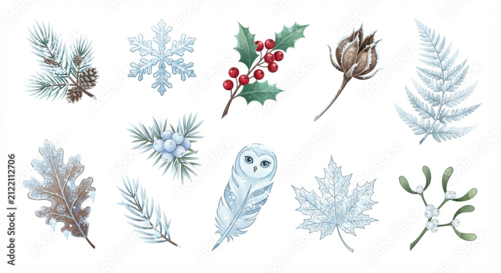 Obraz premium Vector of Winter Leaves