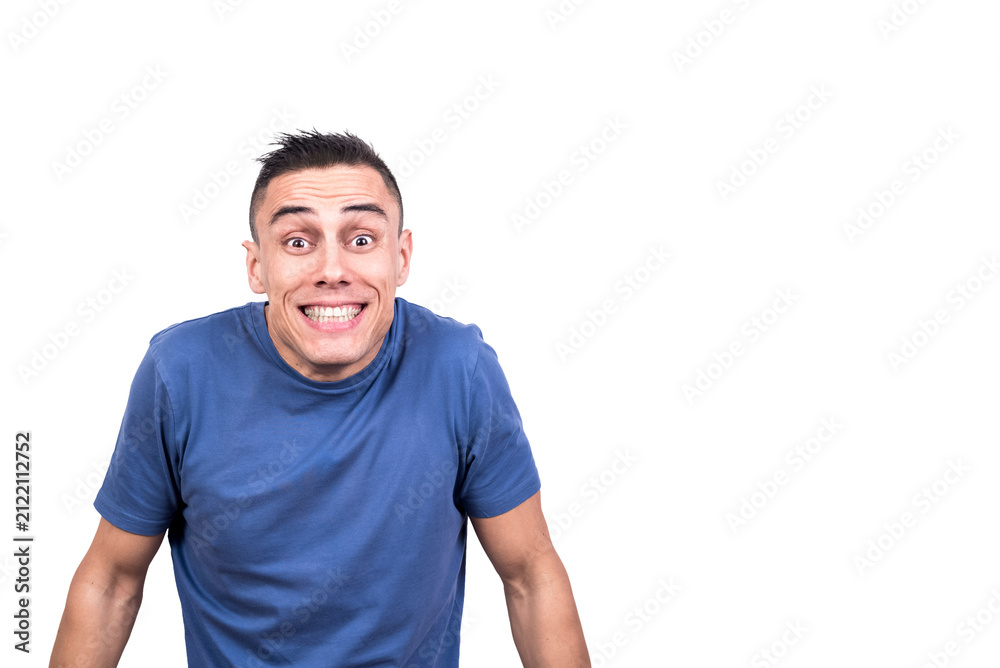 Obraz premium Caucasian adult man smiling while looking at camera