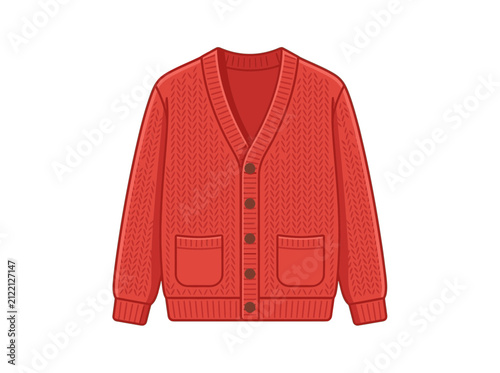 Knitted Cardigan with Buttons and Pockets