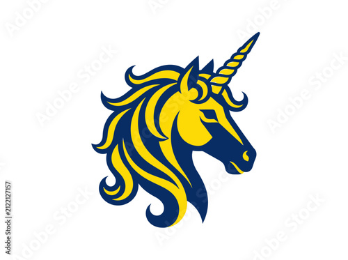 Mythical Unicorn Head Emblem