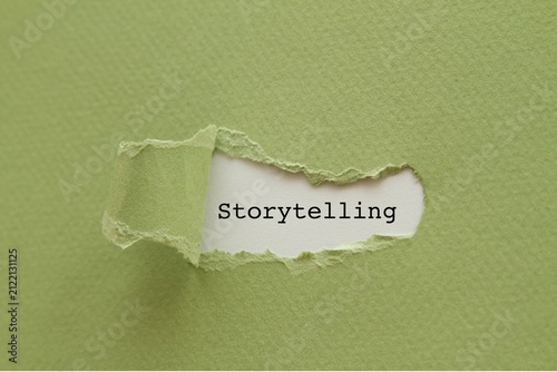 Картината върху платно Close-up of torn paper with storytelling text