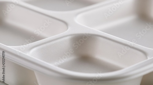 White compartmentalized container made of eco-friendly material