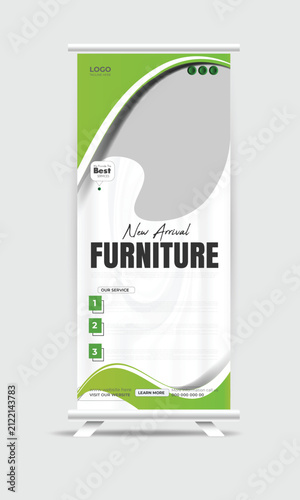 Modern Furniture Roll Up Banner Template for Interior Store Promotion and Business Advertising