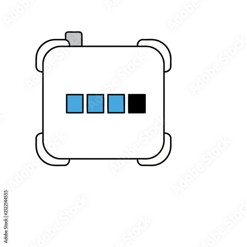 Abstract Square with Blue and Black Blocks