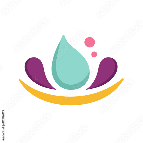 Abstract Water Drop and Petal Logo